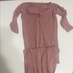 Lou Lou button top Newborn Gown. (Tie bottom)